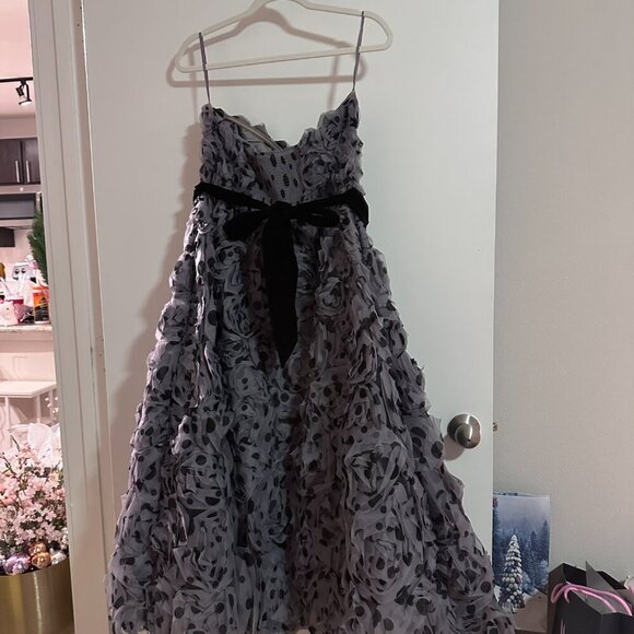 Anthropologie - PLUS SIZE Appliqued Tulle Strapless Midi Dress - Picture 4 of 5